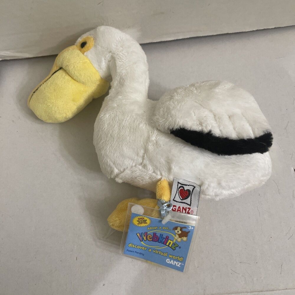 GANZ Webkinz Pelican HM211 Plush Stuffed Animal Ocean Bird With Code Retired